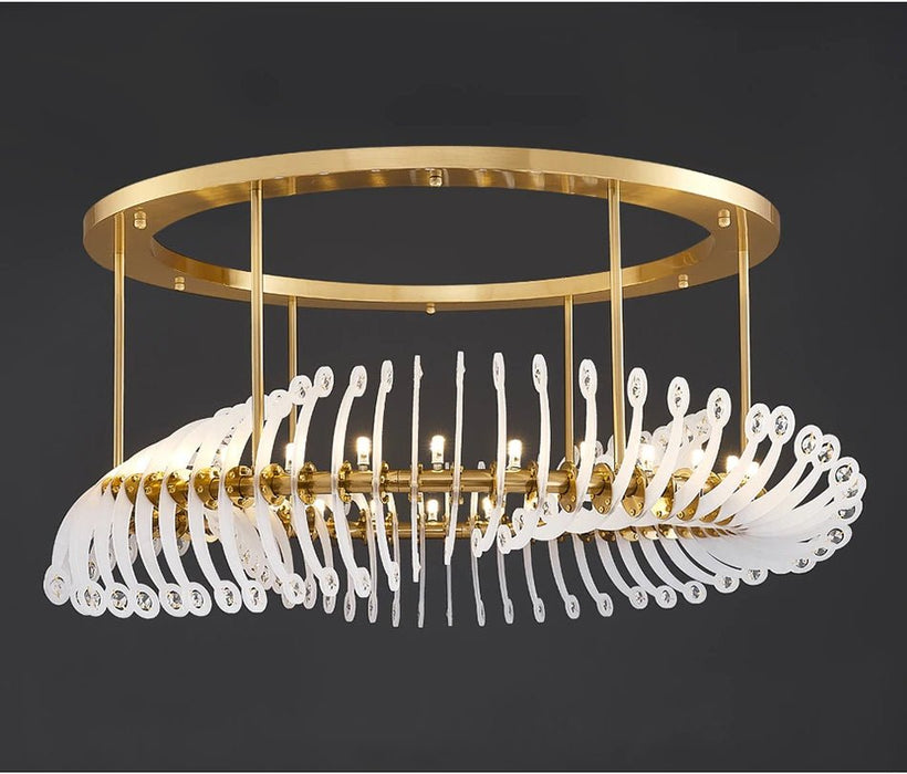 MIRODEMI® Gold/white crystal ceiling chandelier for living room, bedroom, dining room