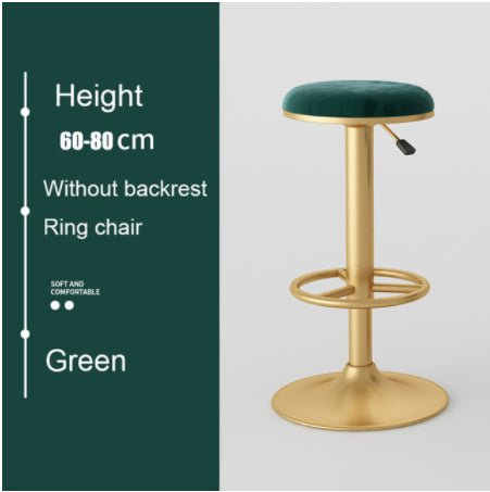 Nordic-Styled Swivel Lifting Bar Stool Made of Metal without Backrest image | luxury furniture | luxury bar stools