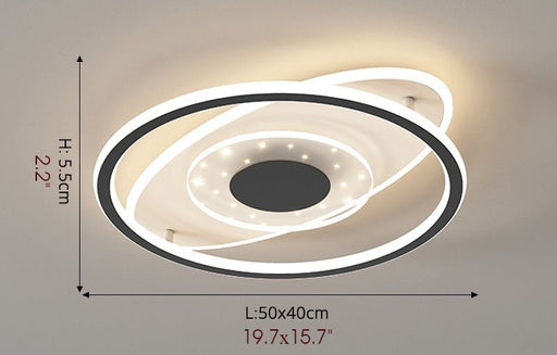 MIRODEMI® Oval Minimalist Acrylic LED Ceiling Light For Living Room, Bedroom Black