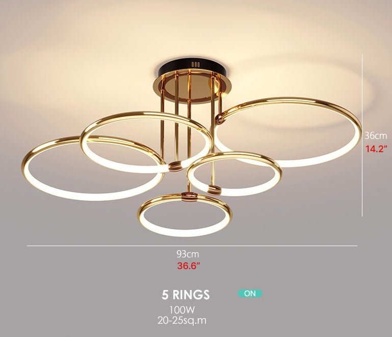 MIRODEMI® Luxury Ring LED Chandelier made of Electroplated Metal for Living Room, Bedroom