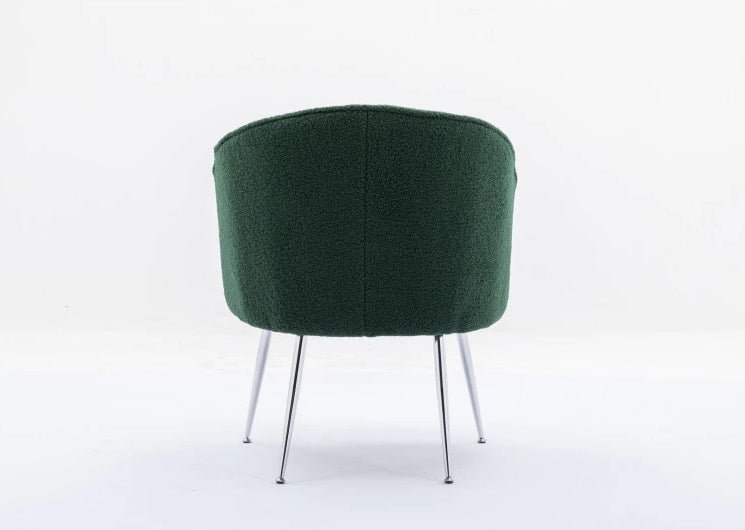 Teddy Fabric Accent Armchair With Electroplated Chrome Legs