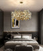 MIRODEMI® Gold Rectangular Crystal LED chandelier for living room, kitchen island Dia23.6*H12.6" / Warm White