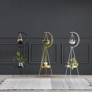 Triangle Iron Art Plant Shelves Made in Gold image | luxury furniture | triangle plant stands | golden plant stands