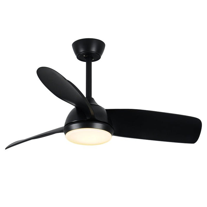 MIRODEMI® 42" Decorative Led Light Black Ceiling Fan With Remote Control