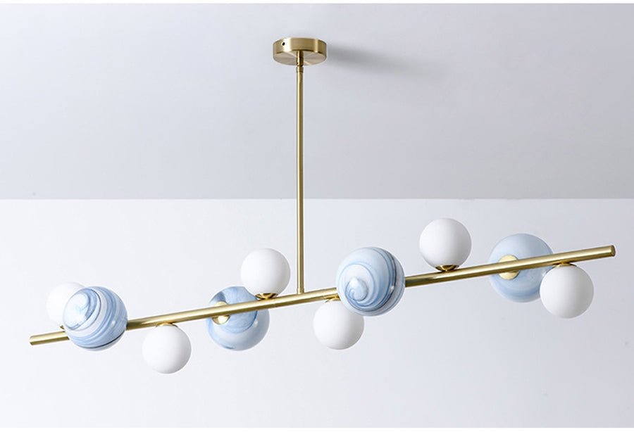 MIRODEMI® Horizontal Linear Ceiling Hanging Chandelier with Ball Lamps image | luxury lighting | hanging chandeliers
