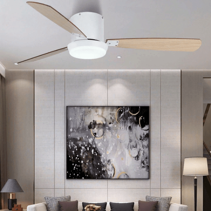 MIRODEMI® 42"  Modern LED Ceiling Fan with Lamp, 3 Plywood Blades and Remote Control