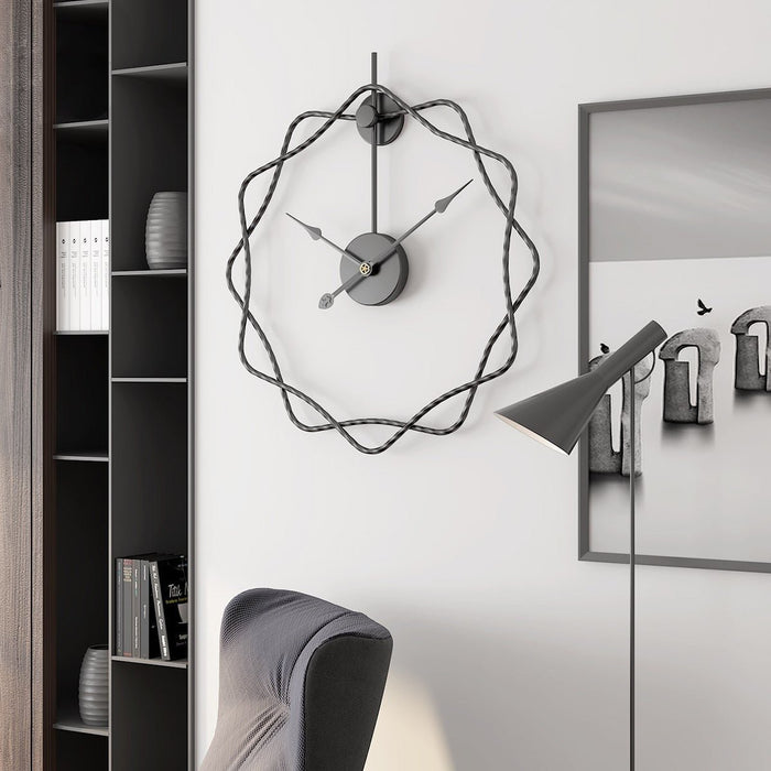 Modern-Designed Large Silent Hanging Clock Black