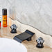 MIRODEMI® Black Dual Crystal Knobs Deck Mount Waterfall Bathroom Sink Faucet Jo1104