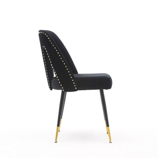 Velvet dining chair, velvet with black metal legs for a dining room