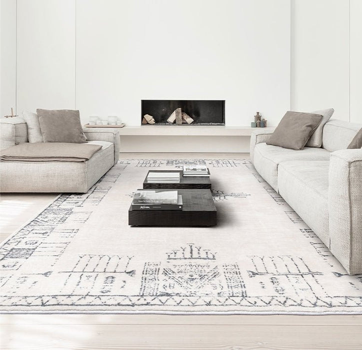 Modern White Soft Rectangle Area Carpet 3'11"х5'7" (120х170сm) / BLK-01