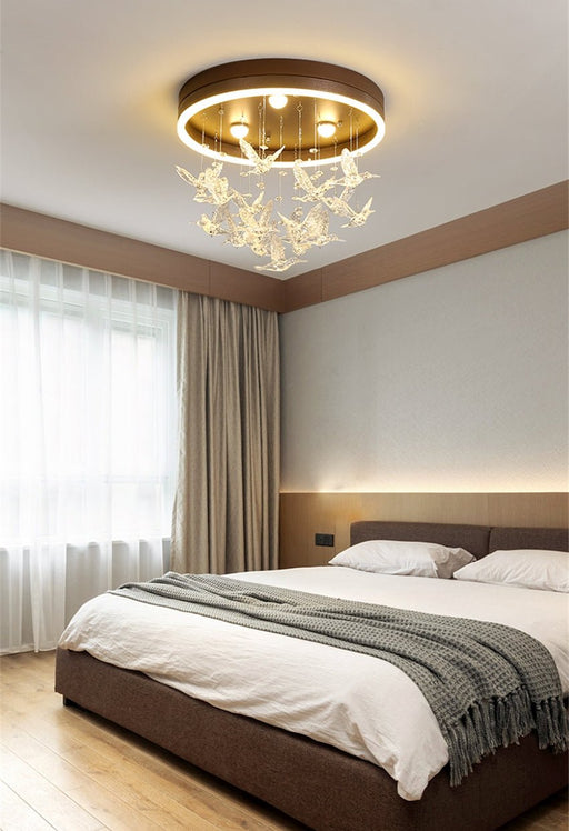 MIRODEMI® Decorative Lighting Fixture for Bedroom, Living Room, Stairway Cool Light / Coffee / Dia40.0cm / Dia15.7"