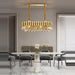 MIRODEMI® Luxury Rectangle Gold Crystal Chandelier For Kitchen, Living room L35.4*W13.8*H10.2" / Warm light 3000K