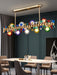 MIRODEMI® Gold Rectangle colorful crystal chandelier for dining room, kitchen island image | luxury lighting | colorful lamps