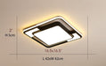 MIRODEMI® Modern Ceiling Light for Living Room, Bedroom, Dining Room Brightness Dimmable / Black / L16.5xW16.5" / L42.0xH42.0cm