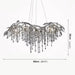 MIRODEMI® Luxury Gold/Chrome Vintage Crystal Hanging Lamp For Living Room, Dining Room Retro silver / Dia26.8*H14.2" / Warm light, not-dimmable