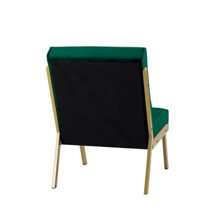 Gold Metal Frame Velvet Upholstery Chair with Ottoman