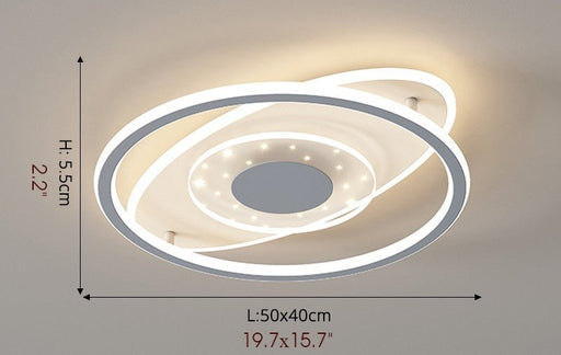 MIRODEMI® Oval Minimalist Acrylic LED Ceiling Light For Living Room, Bedroom Grey