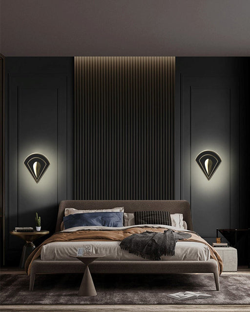 MIRODEMI® Creative Copper LED Wall Light in the Shape of Triangle for Bedroom image | luxury furniture | triangle wall lamps