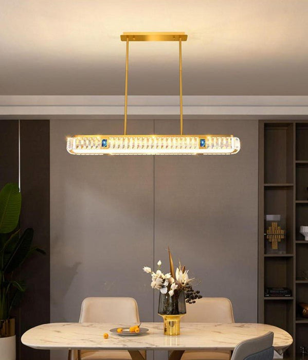 MIRODEMI® Contemporary Rectangle LED Crystal Pendant Chandelier for Dining Room image | luxury furniture | home decor