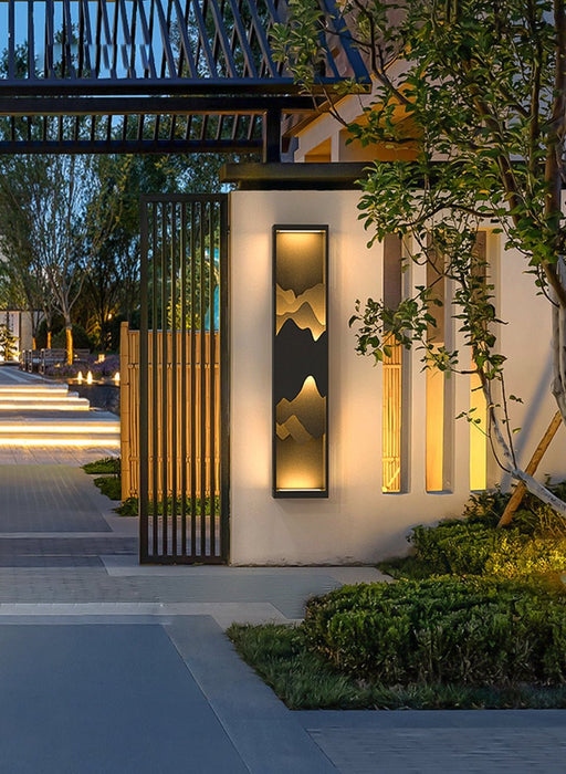 MIRODEMI® Black Solar Outdoor Original Design Waterproof Wall Light For Garden, Courtyard W7.9*D5.5*H39.4" / Power supply