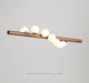 Mirodemi® Nordic Wood color Glass ball LED Chandelier For Kitchen island, Café L47.2*D2" / Warm white / Walnut color