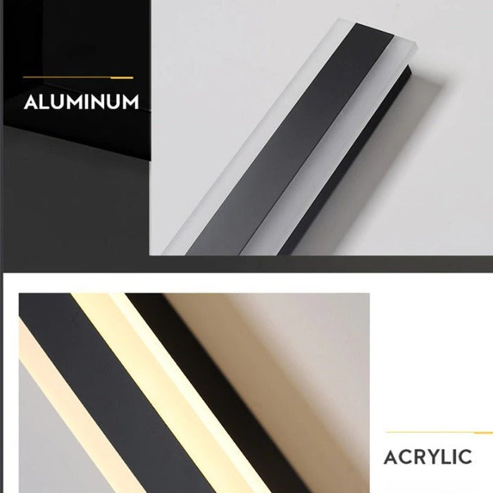 MIRODEMI® Modern Black Outdoor Waterproof Aluminum Long LED Strip Wall lamp For Porch