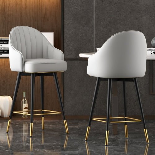 Modern Rotating High Bar Chair with Backrest for Living Room and Restaurants