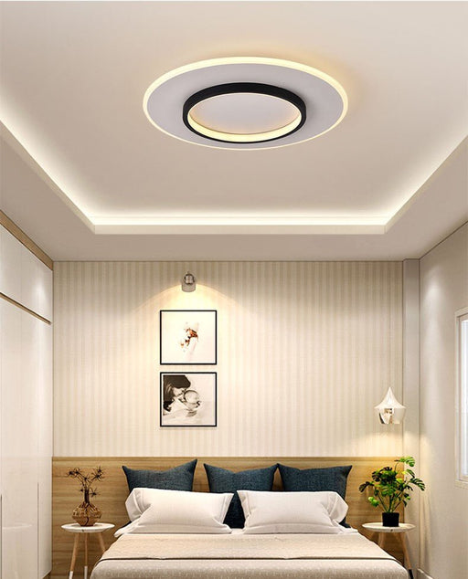 MIRODEMI® Round LED Celling Light for Living Room, Study, Bedroom, Wardrobe Black / Dia14.2" / Dia36.0cm