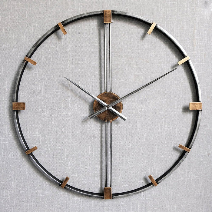 Modern Creative Big Mute Wall Clock Made of Metal