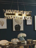Zanica | Modern Round Gold Led Crystal Chandelier