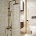 MIRODEMI® Bronze Rainfall Shower Mixer Faucet Wall Mounted System With Handshower Flat shower head