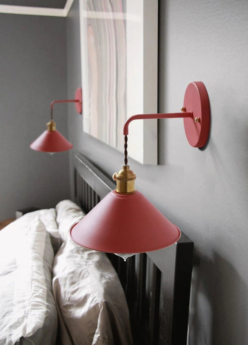 MIRODEMI® Country industrial iron wall lamp with 7 colors for bedroom, dining room, restaurant, cafe, shop aisle