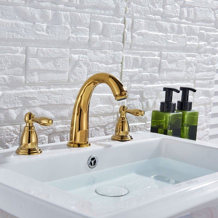 MIRODEMI® Gold/Black/Chrome/Brushed Nickel Brass Bathroom Sink Faucet Dual Handles