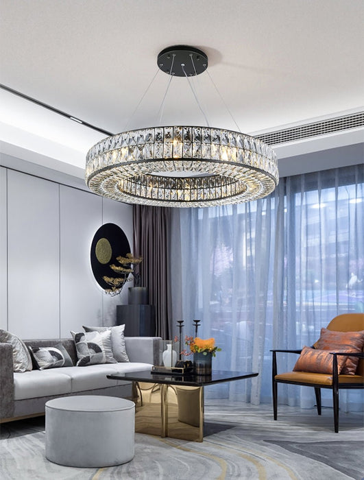 MIRODEMI® Luxury Hanging Black Crystal Chandelier For Living Room, Dining Room, Bedroom