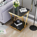 White/Gold/Black Small Modern Nordic Coffee Table For Bedside And Office Gold + Black / 23.6x23.6x24.4"