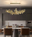 MIRODEMI® Gold Rectangular Crystal LED chandelier for living room, kitchen island L37.8*W7.1*H15" / Warm White