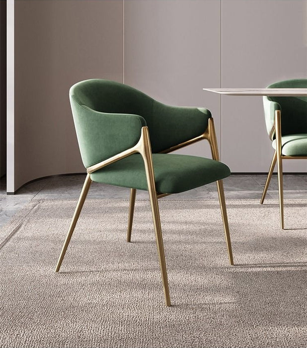 Light Luxury Postmodern Minimalist Dining Chair Green