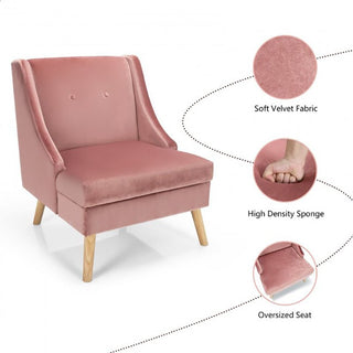 Minimalist modern velvet accent chair for the living room