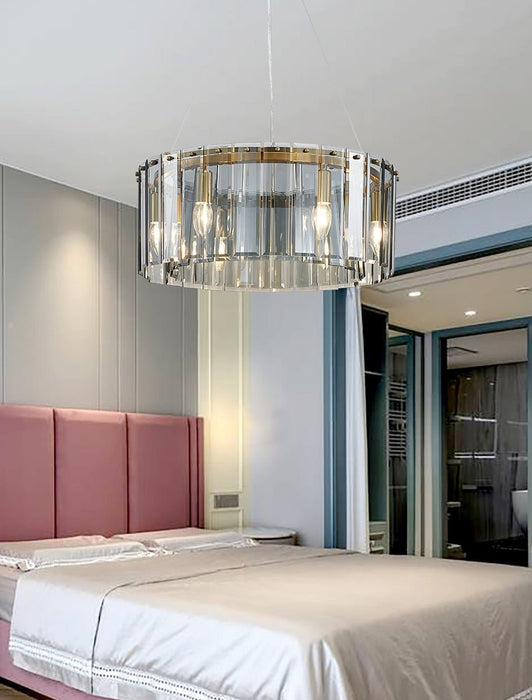 MIRODEMI® Modern home decor round hanging chandelier for dining room, living room C / Dia23.6*H9.4" / Warm Light (3000K)