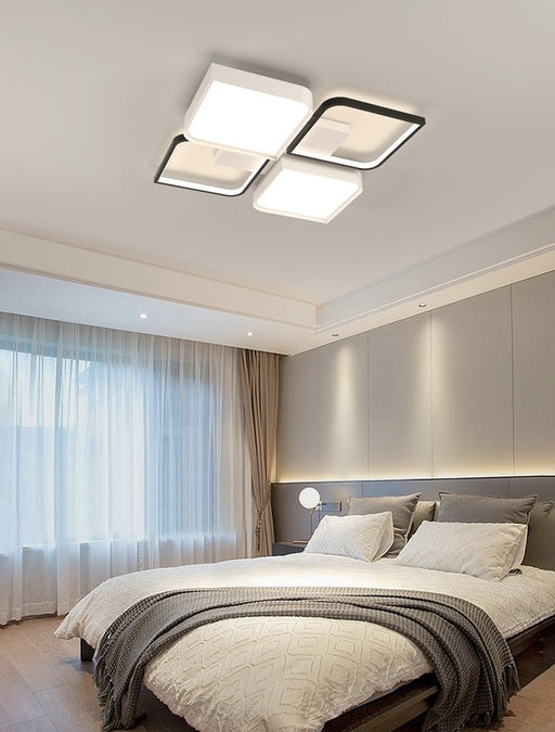 MIRODEMI® Modern Square LED Ceiling Light For Living Room, Dining Room, Study Black
