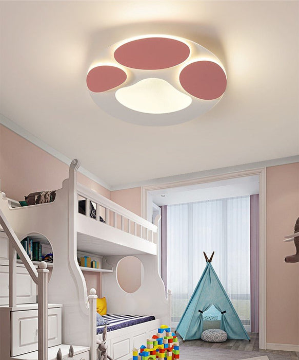 MIRODEMI® Cute Cat Paw Shaped LED Ceiling Light for Bedroom, Kids Room Brightness Dimmable / Dia11.8" / Dia30.0cm