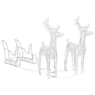 Acrylic Reindeers & Sleigh Christmas Decoration