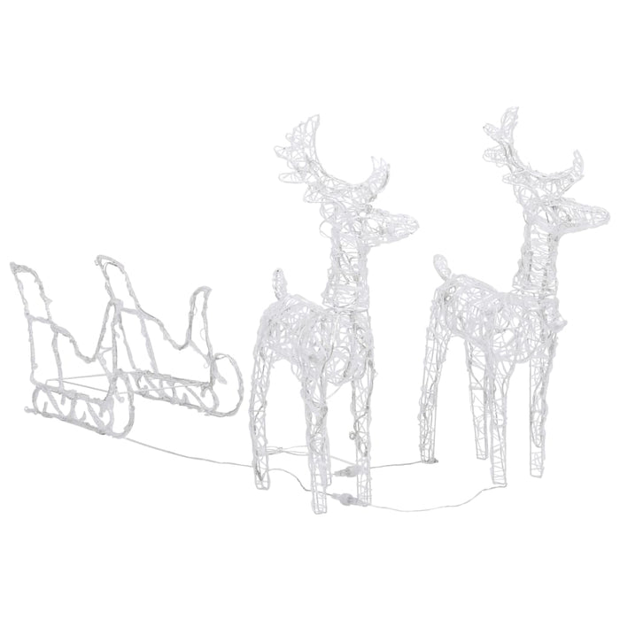 Acrylic Reindeers & Sleigh Christmas Decoration