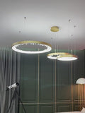 Zeddiani | Gold Rings Led Crystal Chandelier for Bedroom