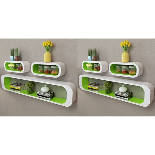 Decorative Wall Rectangle Shelves Green / 6