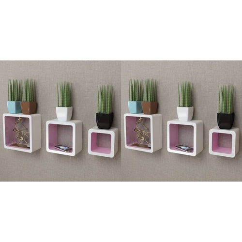 Wall Cube Shelves 3 Sizes Pink / 6