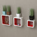 Wall Cube Shelves 3 Sizes Red / 3