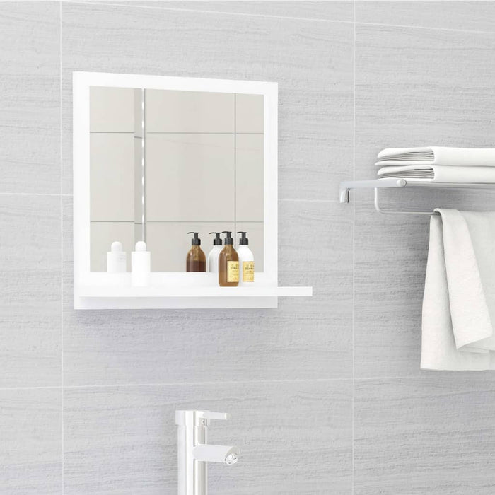 Bathroom Mirror with Shelf 15.7" / White