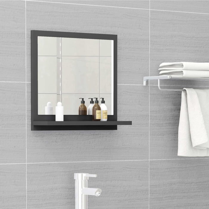 Bathroom Mirror with Shelf 31.5" / Black