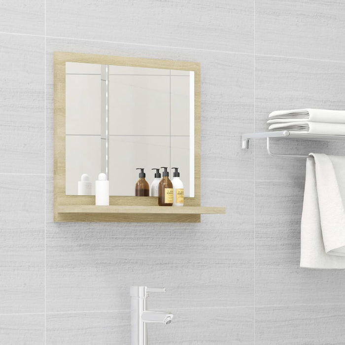 Bathroom Mirror with Shelf 15.7" / Sonoma Oak
